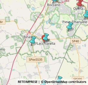 Mappa Via Fratelli Cervi, 20084 Lacchiarella MI, Italia (6.66636)