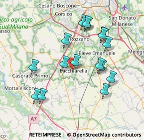 Mappa Via Fratelli Cervi, 20084 Lacchiarella MI, Italia (7.34625)