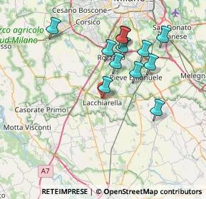 Mappa Via Giosuè Carducci, 20084 Lacchiarella MI, Italia (7.0875)