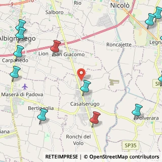 Mappa Via Penon Torrella, 35020 Casalserugo PD, Italia (3.51308)