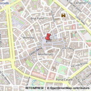 Mappa Piazza cavour camillo benso 10, 13100 Vercelli, Vercelli (Piemonte)