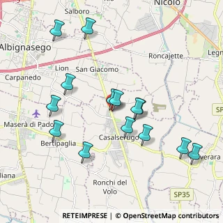 Mappa Via Cavour, 35020 Casalserugo PD, Italia (1.965)