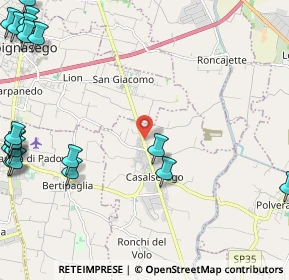 Mappa Via Cavour, 35020 Casalserugo PD, Italia (3.51947)