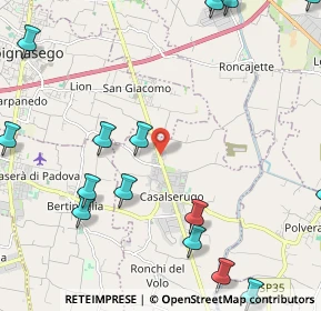 Mappa Via Cavour, 35020 Casalserugo PD, Italia (3.07)