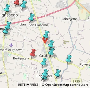 Mappa Via Cavour, 35020 Casalserugo PD, Italia (2.598)