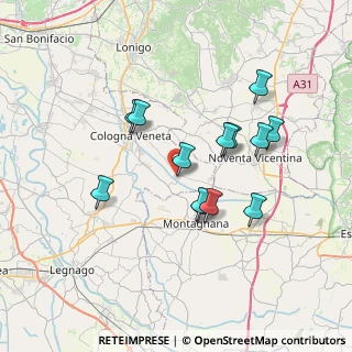 Mappa Via Don Antonio Pajusco, 37040 Roveredo di Guà VR, Italia (6.33385)