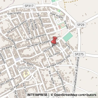 Mappa Via Costantini, 139, 73021 Calimera, Lecce (Puglia)