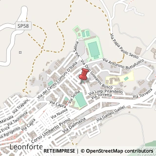 Mappa Via Campo Sportivo, 53, 94013 Leonforte, Enna (Sicilia)