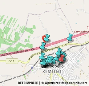 Mappa A29 Palermo - Mazara del Vallo, 91021 Campobello di Mazara TP, Italia (1.09643)