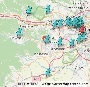 Mappa Via delle Camelie, 10090 Bruino TO, Italia (9.8405)