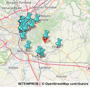 Mappa Via Solairano, 10025 Pino Torinese TO, Italia (7.8835)