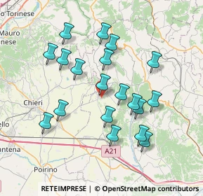 Mappa Via Serra, 14021 Buttigliera d'Asti AT, Italia (7.01684)
