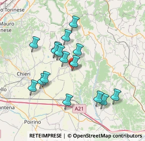 Mappa Via Serra, 14021 Buttigliera d'Asti AT, Italia (6.7475)