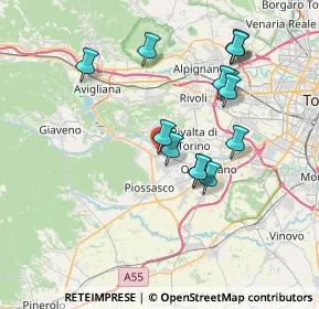 Mappa Via Musinè, 10090 Bruino TO, Italia (7.12571)