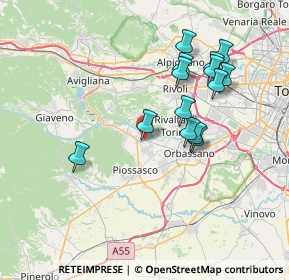 Mappa Via Musinè, 10090 Bruino TO, Italia (6.96143)