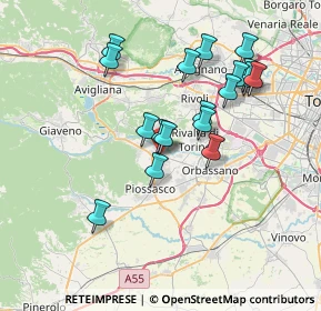 Mappa Via Musinè, 10090 Bruino TO, Italia (6.80556)