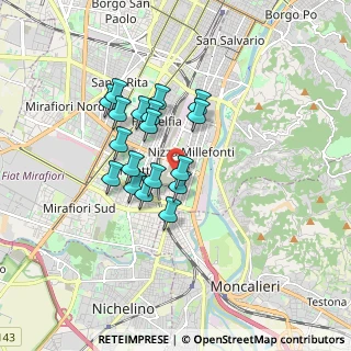 Mappa Via Farigliano, 10127 Torino TO, Italia (1.36167)