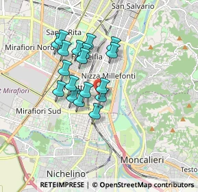 Mappa Via Nizza, 10100 Torino TO, Italia (1.39333)