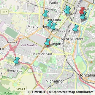 Mappa Via Nichelino, 10135 Torino TO, Italia (2.86583)