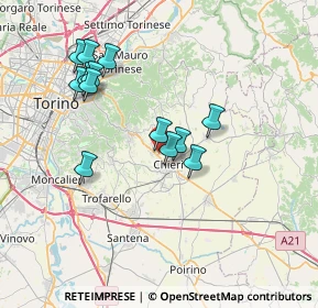 Mappa Strada Superga, 10023 Chieri TO, Italia (6.87)