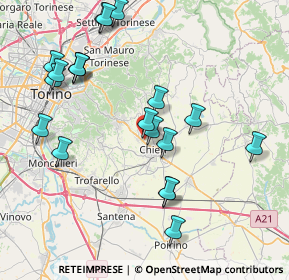 Mappa Strada Superga, 10023 Chieri TO, Italia (8.641)