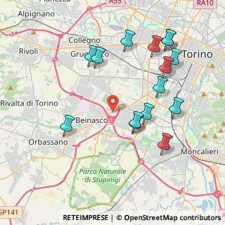 Mappa Via delle Fornaci, 10092 Beinasco TO, Italia (4.28667)