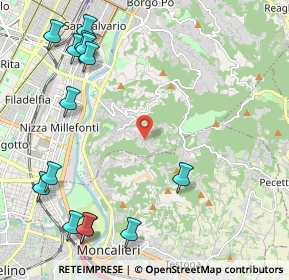 Mappa Strada dai Ronchi ai Cunioli Alti, 10133 Torino TO, Italia (2.89643)