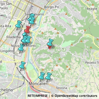 Mappa Strada dai Ronchi ai Cunioli Alti, 10133 Torino TO, Italia (2.49286)