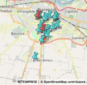 Mappa Via A. Vaciago, 29122 Piacenza PC, Italia (1.4245)