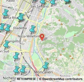 Mappa Strada del Fioccardo, 10133 Torino TO, Italia (3.33688)