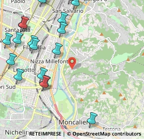 Mappa Strada del Fioccardo, 10133 Torino TO, Italia (2.9045)