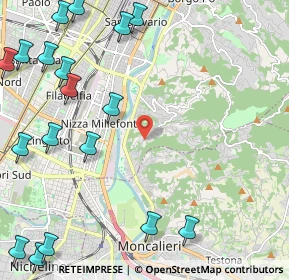 Mappa Strada del Fioccardo, 10133 Torino TO, Italia (3.23444)