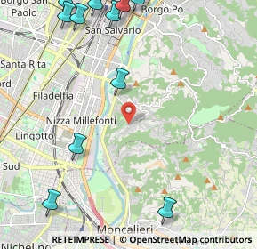 Mappa Via dell'Asilo, 10133 Torino TO, Italia (3.05636)
