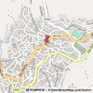 Mappa Piazza immacolata, 09031 Arbus, Medio Campidano (Sardegna)