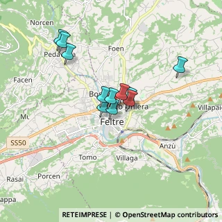 Mappa Via Martiri della Libertà, 32032 Feltre BL, Italia (1.28727)