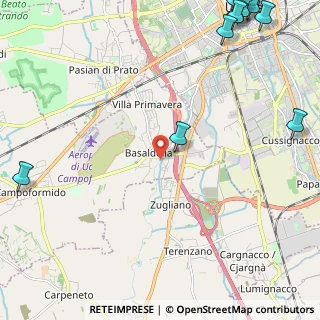Mappa Via Zugliano, 33030 Campoformido UD, Italia (4.0275)