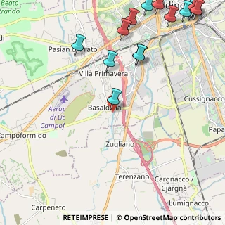 Mappa Via Zugliano, 33030 Campoformido UD, Italia (3.21667)