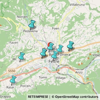 Mappa Via Boscariz, 32032 Feltre BL, Italia (1.74818)