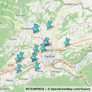 Mappa Via Boscariz, 32032 Feltre BL, Italia (1.90154)