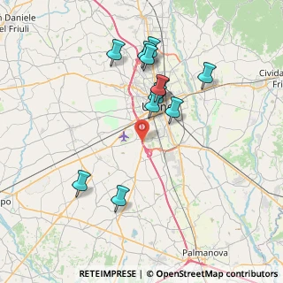 Mappa A23 Palmanova - Udine - Tarvisio, 33030 Campoformido UD, Italia (7.09167)