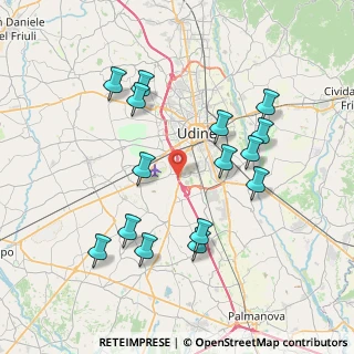 Mappa A23 Palmanova - Udine - Tarvisio, 33030 Campoformido UD, Italia (7.65867)