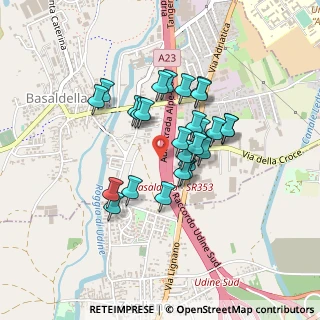 Mappa A23 Palmanova - Udine - Tarvisio, 33030 Campoformido UD, Italia (0.32692)
