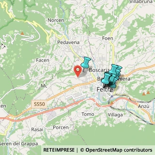 Mappa Via Valentine, 32032 Feltre BL, Italia (1.62545)