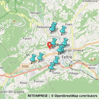 Mappa Via Valentine, 32032 Feltre BL, Italia (1.33909)