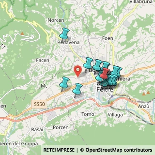 Mappa Via Valentine, 32032 Feltre BL, Italia (1.4325)