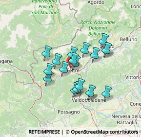 Mappa Via Fosse, 32032 Feltre BL, Italia (10.83789)