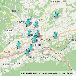 Mappa Via Venture, 32032 Feltre BL, Italia (1.59583)