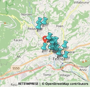 Mappa Via Maris Stella, 32032 Feltre BL, Italia (1.09813)