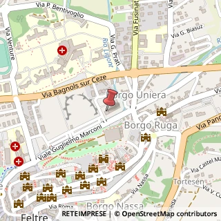 Mappa Piazza Tancredi Parmeggiani, 23, 32032 Feltre, Belluno (Veneto)