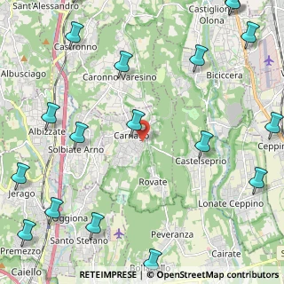 Mappa Via Paolo VI, 21040 Carnago VA, Italia (3.37722)